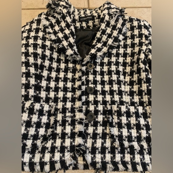 Vintage Beechers Brook Black and White Cropped Tweed Jacket - Size 6 - Picture 5 of 8